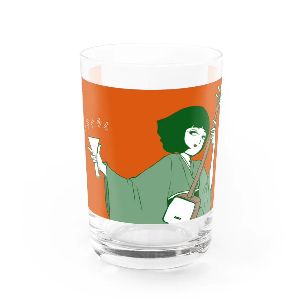 荒木ちえオリジナルグッズの荒木町の流し歌う漫画家荒木ちえ Water Glass :front