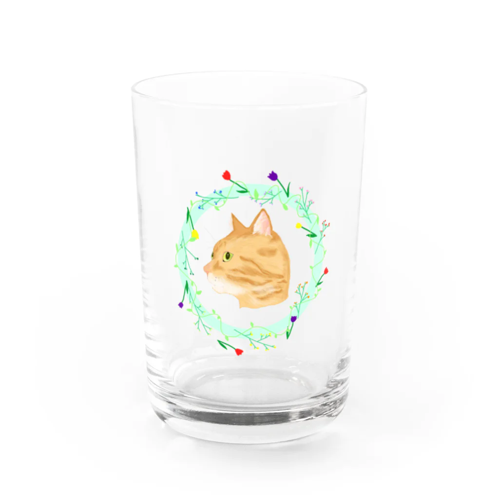 jdabc1205の茶トラ猫 Water Glass :front