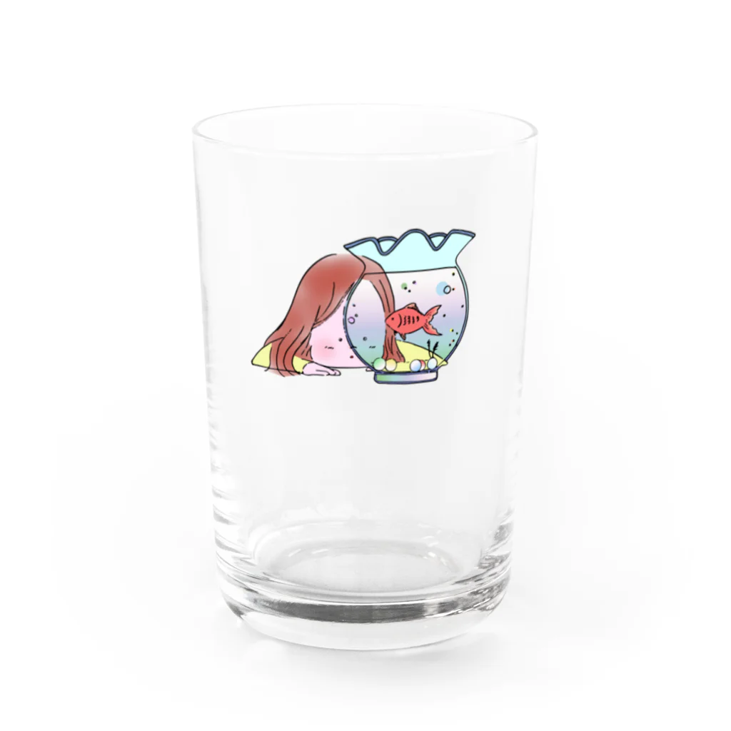 カネコネコの金魚鉢と女の子 Water Glass :front