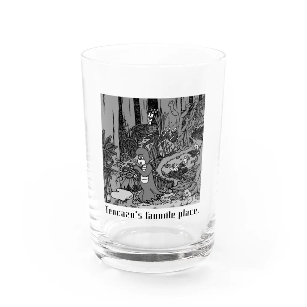 わにのテンカズーの雑貨屋さんのTencazu's Favorite Place /モノクロ Water Glass :front