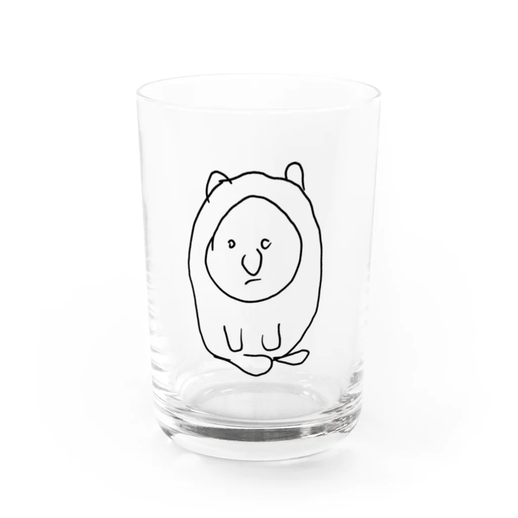 こけしちゃん倶楽部の座ってる猫 Water Glass :front