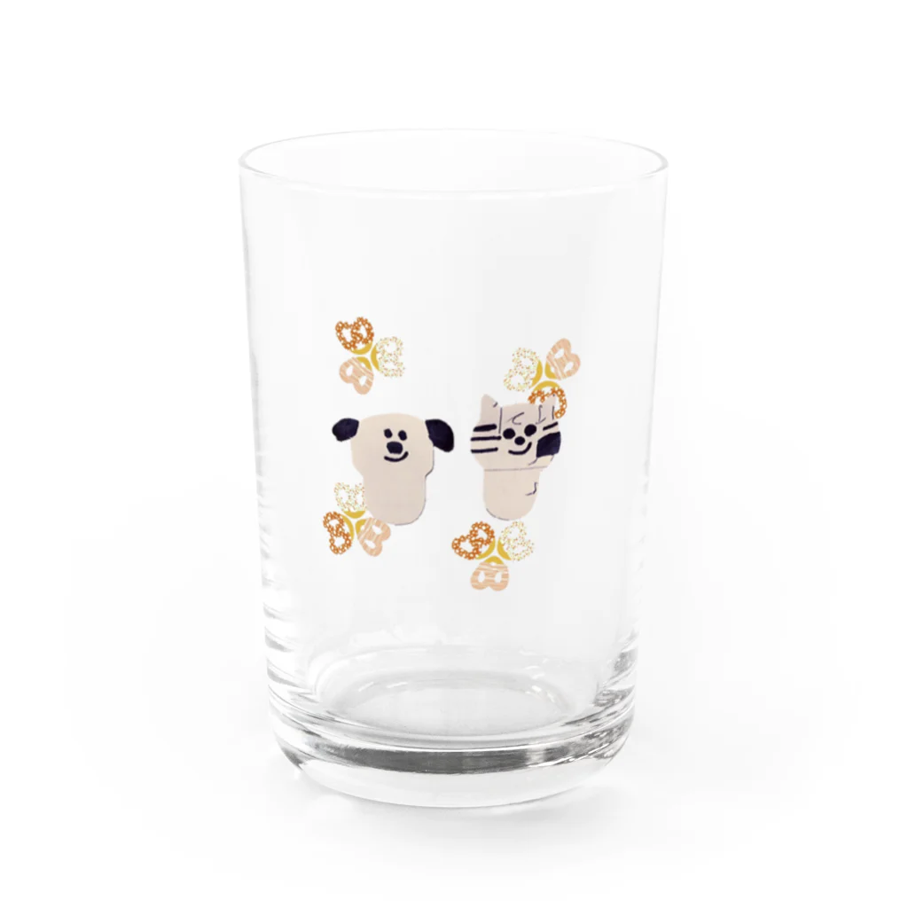 珍獣とゆかいな仲間たちのWANNYAN‐プレッツェル‐ Water Glass :front