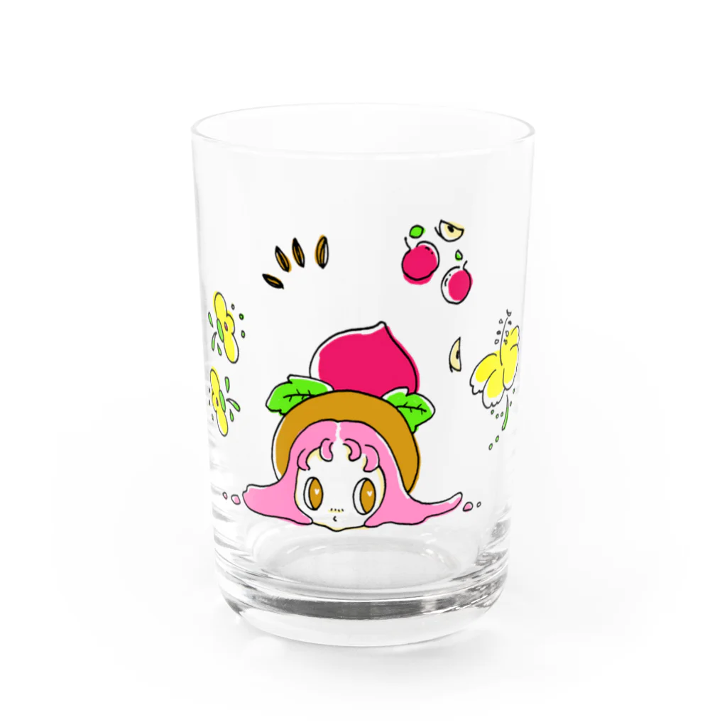 SUMOMOの真夏の麦わら帽子ちゃん Water Glass :front