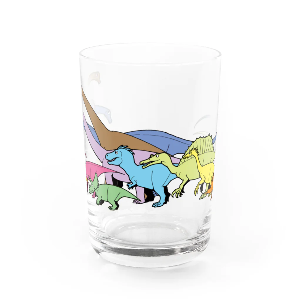 半紙半生の恐竜せいぞろい グラス前面