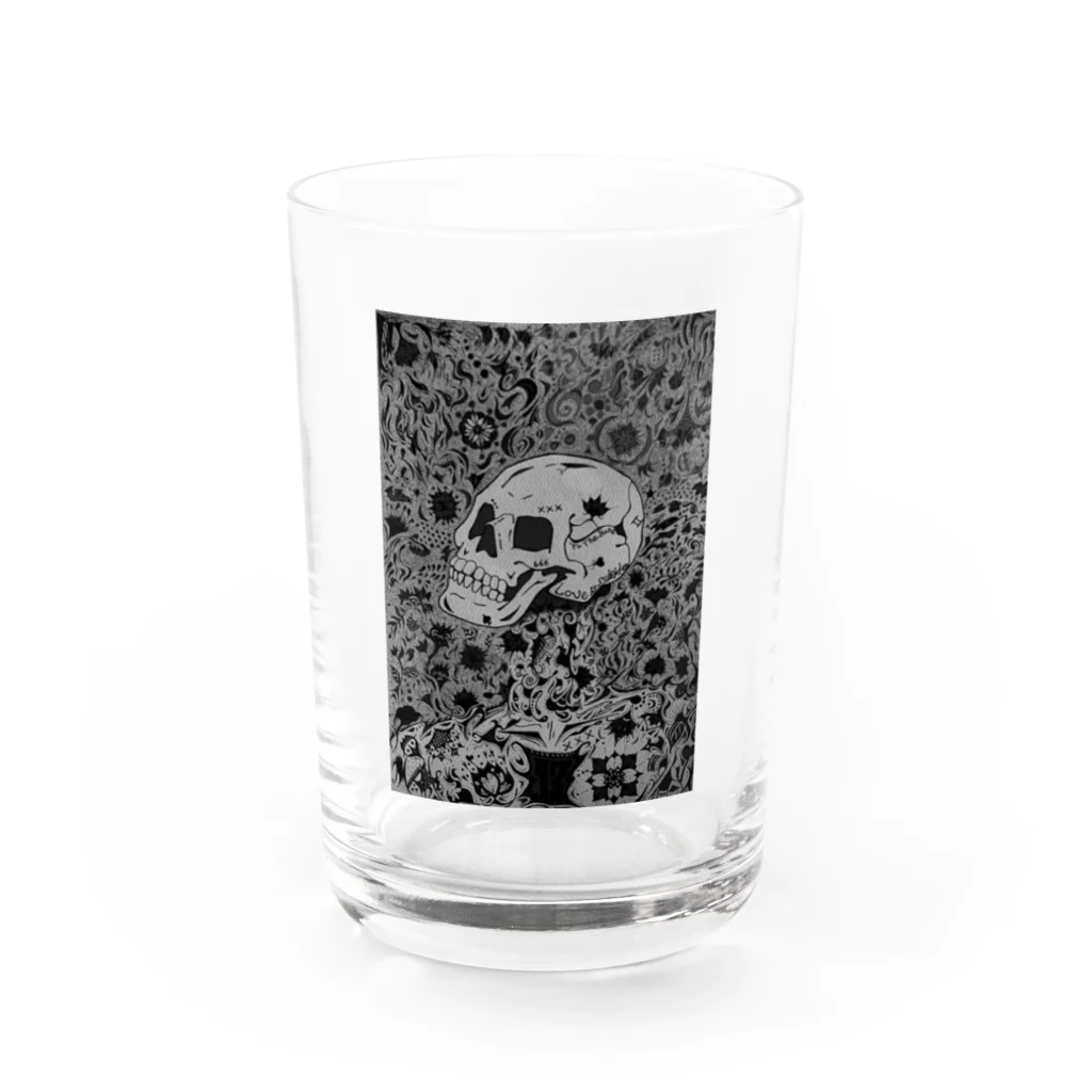 Gatto69Rossoのlucky13 白黒 Water Glass :front