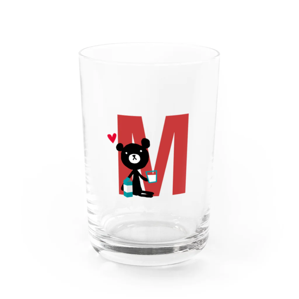 オザワミカのモノクマアルファベットM Water Glass :front