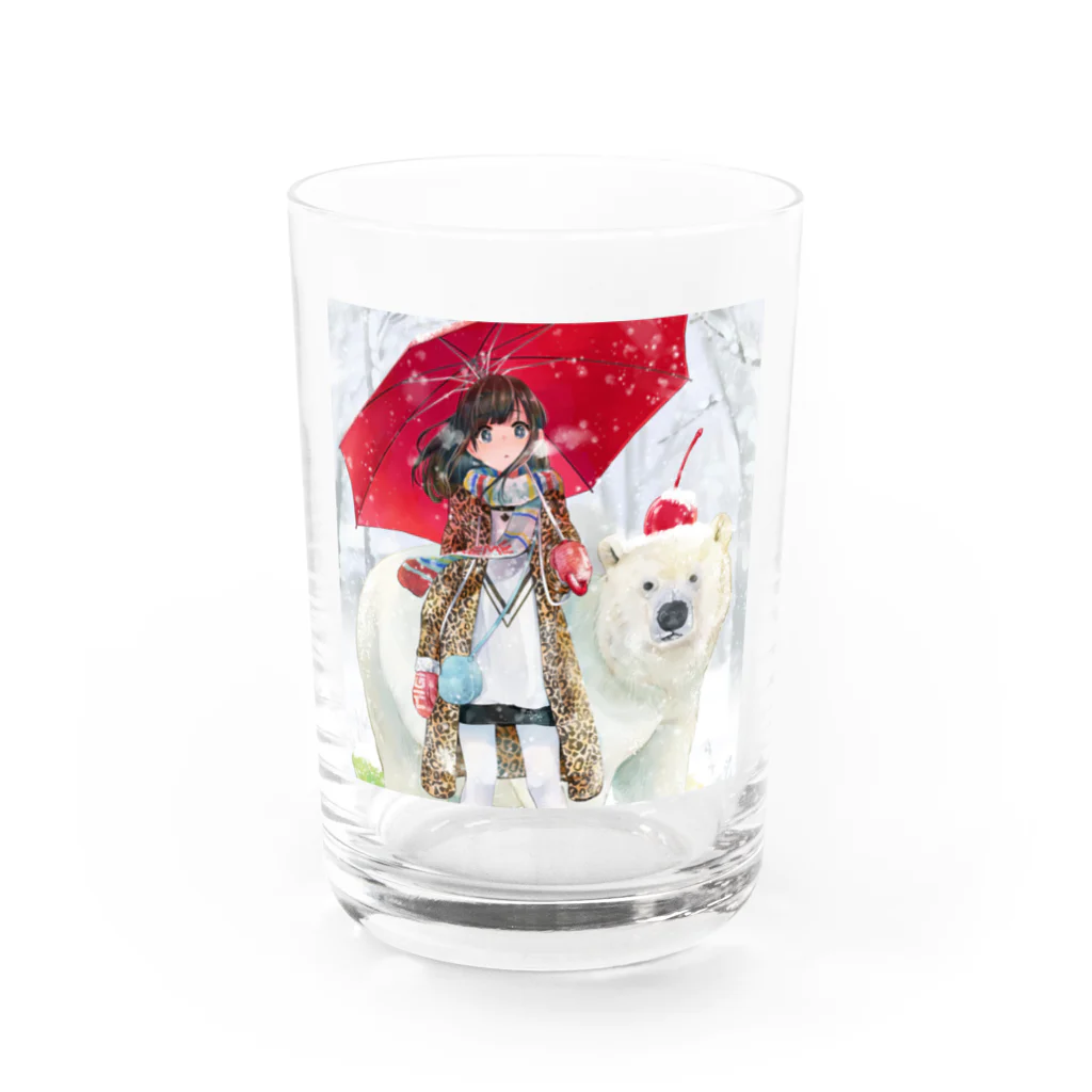 つるしまたつみのシロクマ Water Glass :front