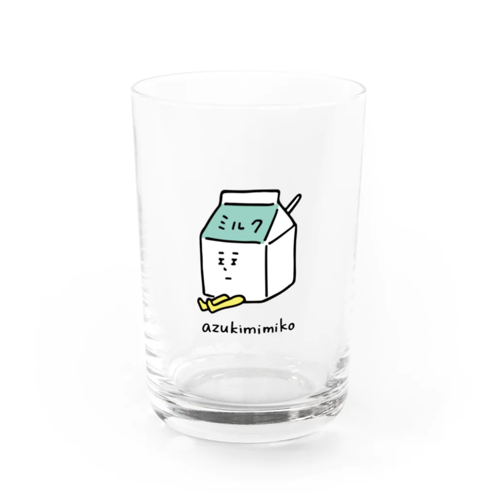 あずき みみこのミルク Water Glass :front