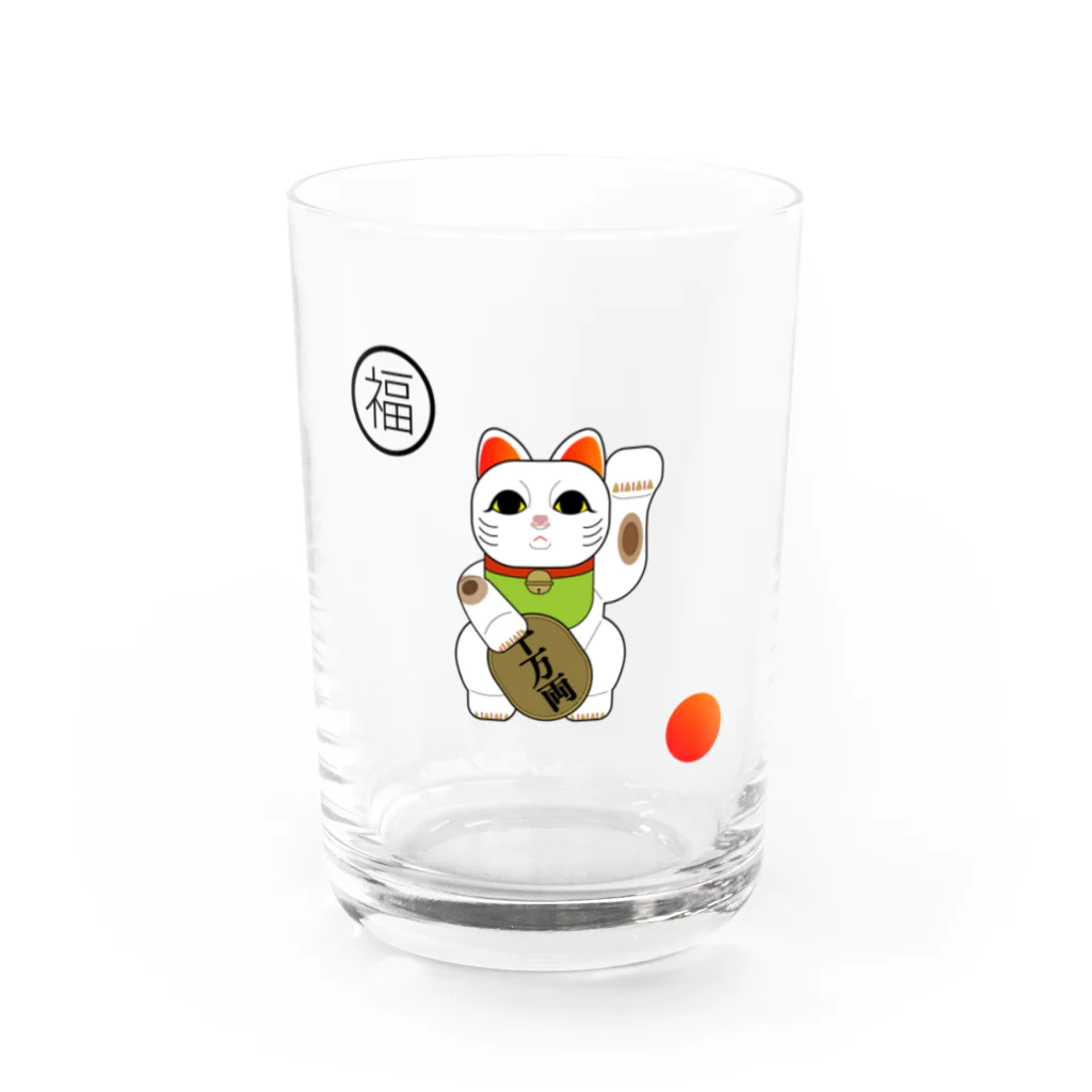 UUTUMの招き猫 / japan Water Glass :front