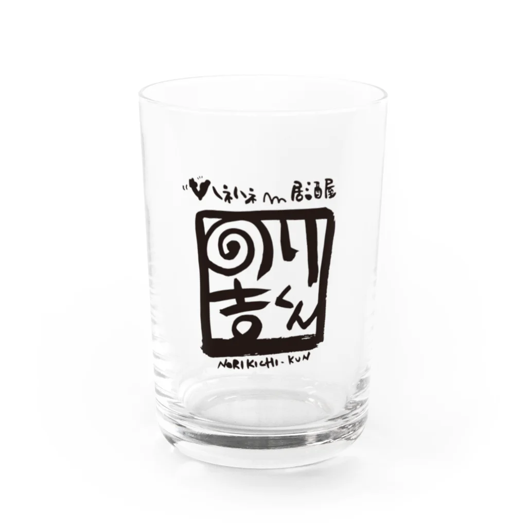 のりきちくんグッズショップののりきちくん（黒ロゴ） Water Glass :front