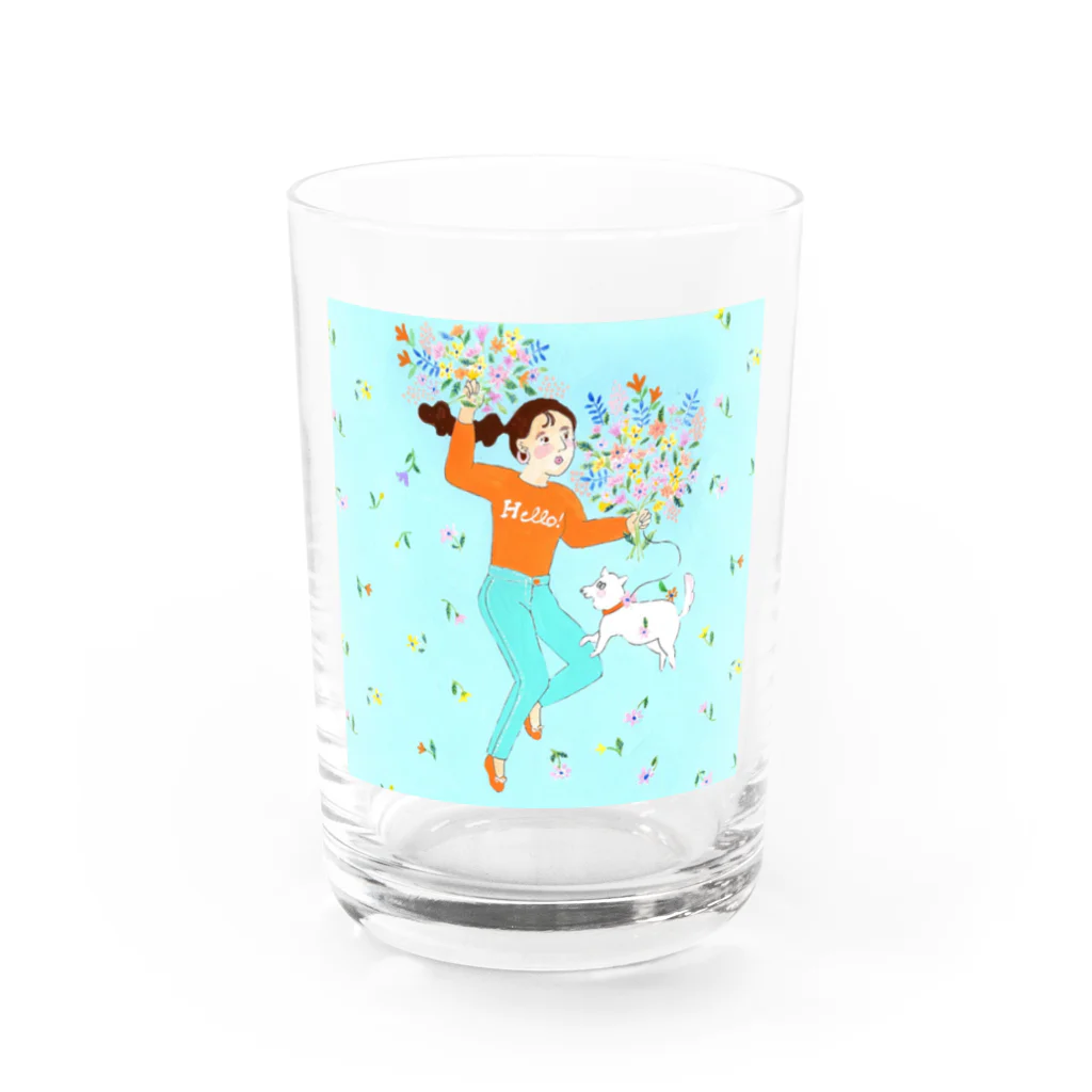 nozomimmの空を飛ぶ Water Glass :front