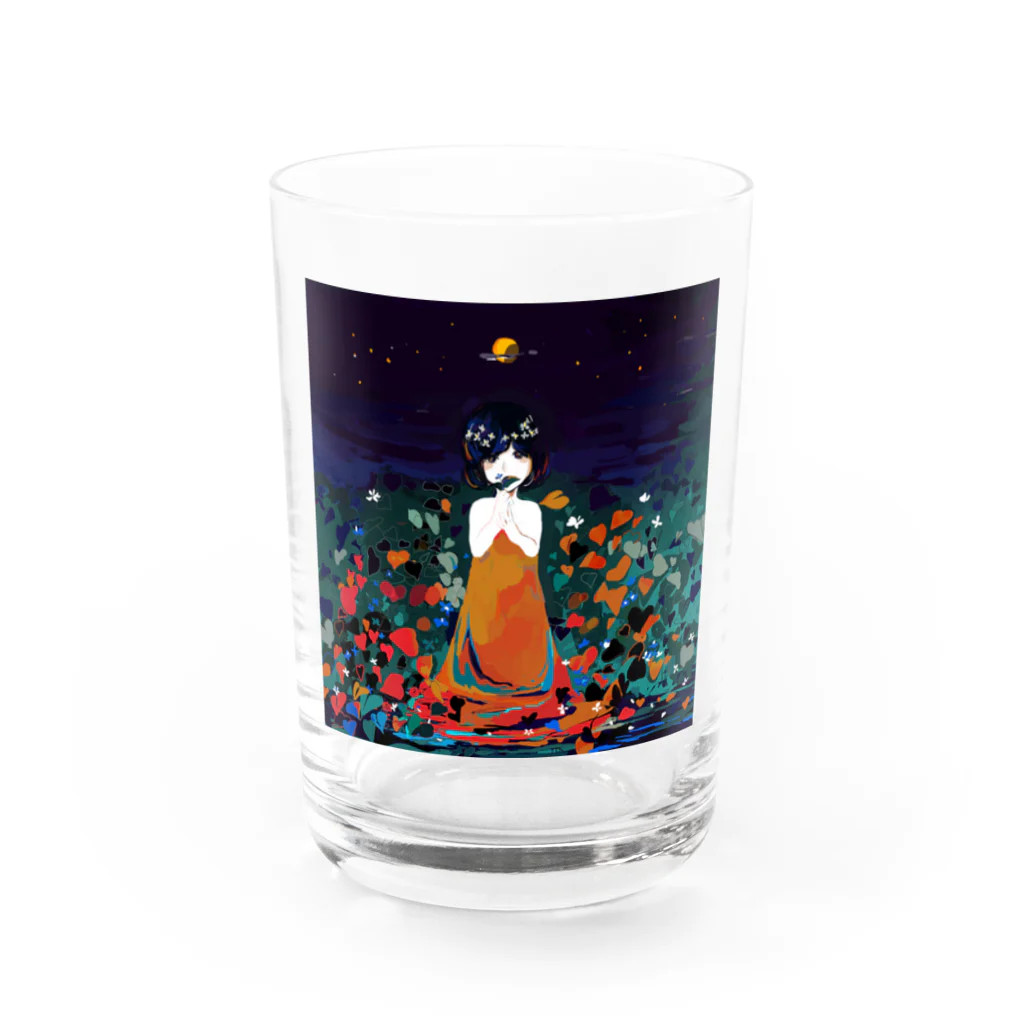 せんの夜明けの花 Water Glass :front