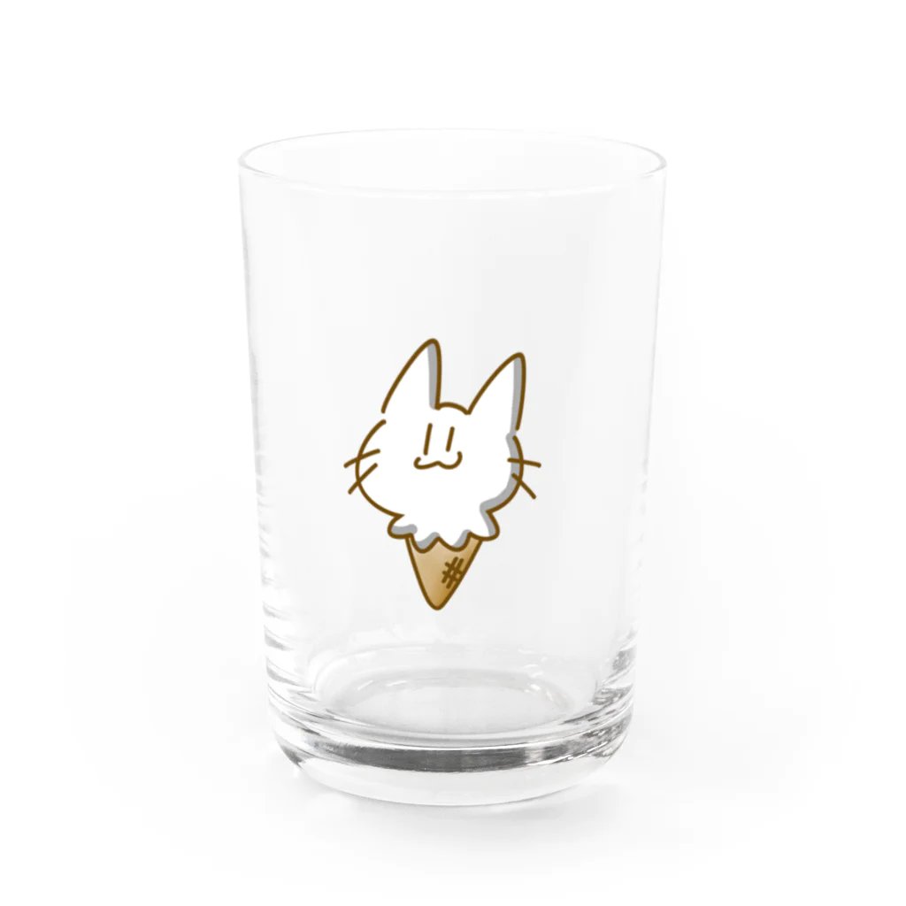 ホットなアイスのとけそうなねこ Water Glass :front