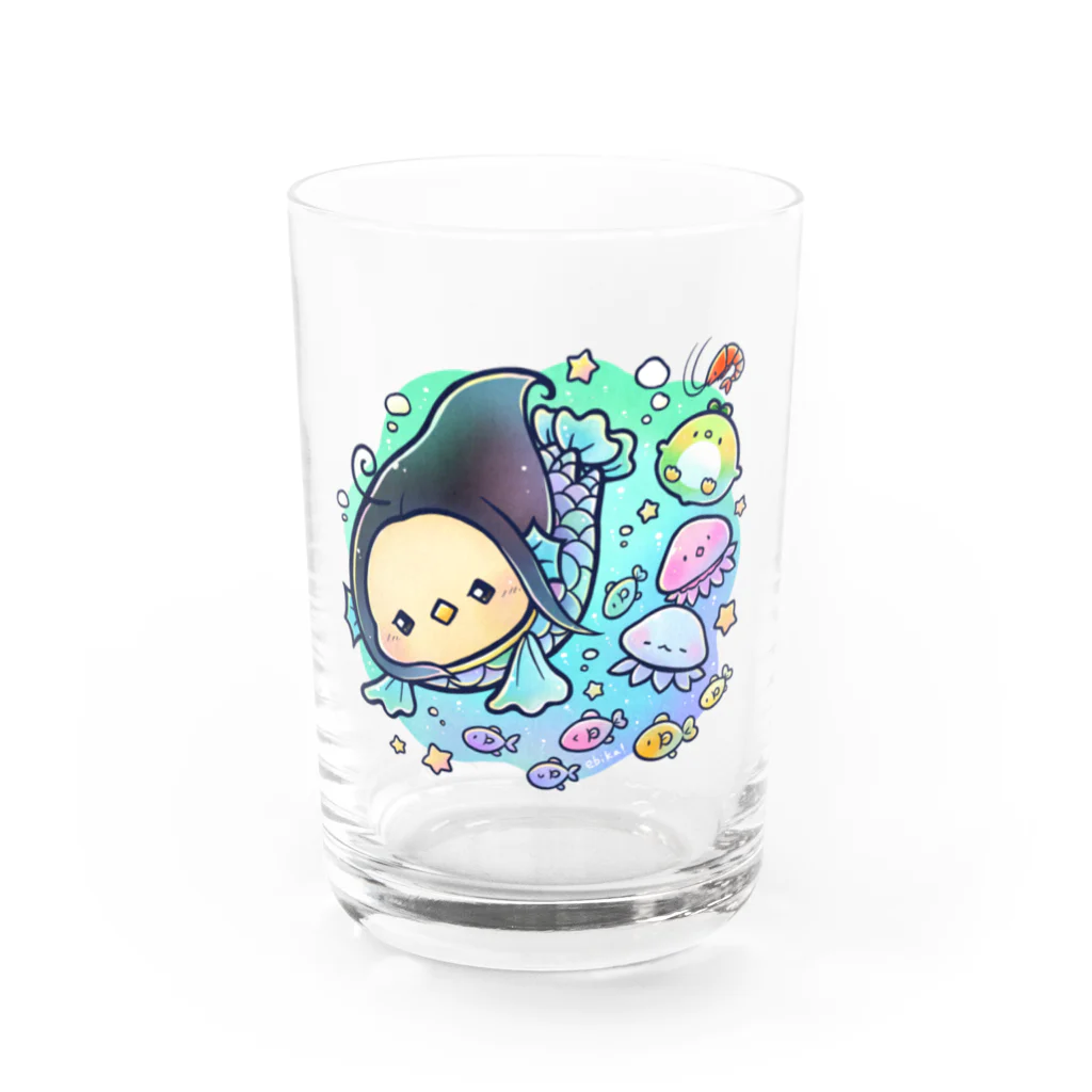 エコペン研究所の海の中のアマビエ Water Glass :front