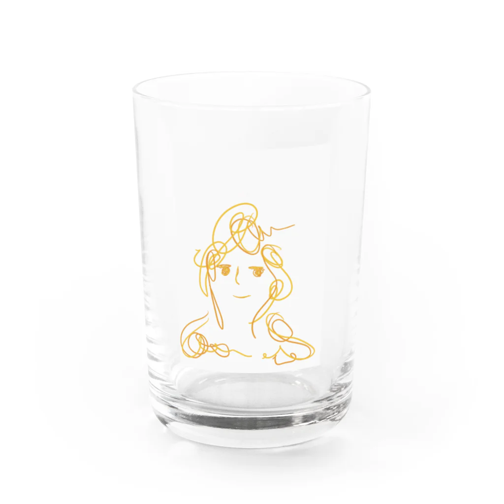 ぐりぐり子の黄色の女の子 Water Glass :front