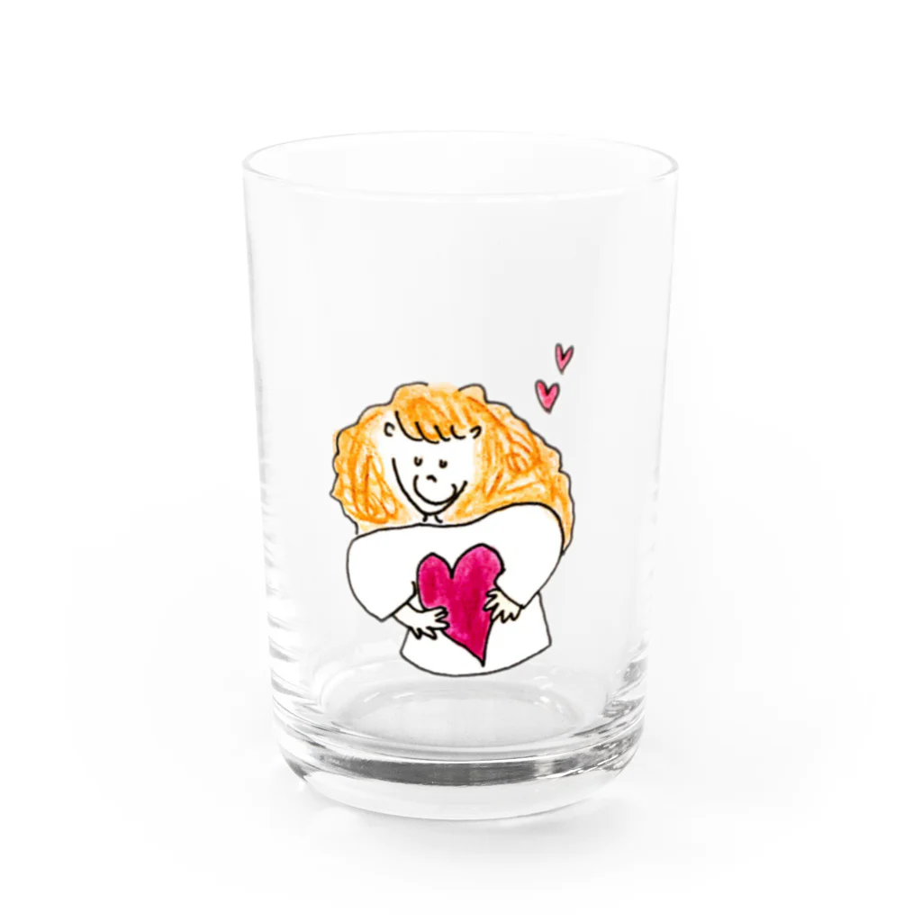 Flower Coyote のWarm flower heart Water Glass :front