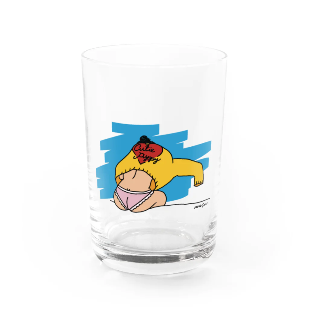 まんまるのおしりちゃん Water Glass :front