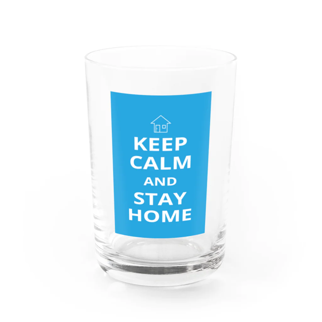 borderLinerのKeep Carm and Stay Home Water Glass :front