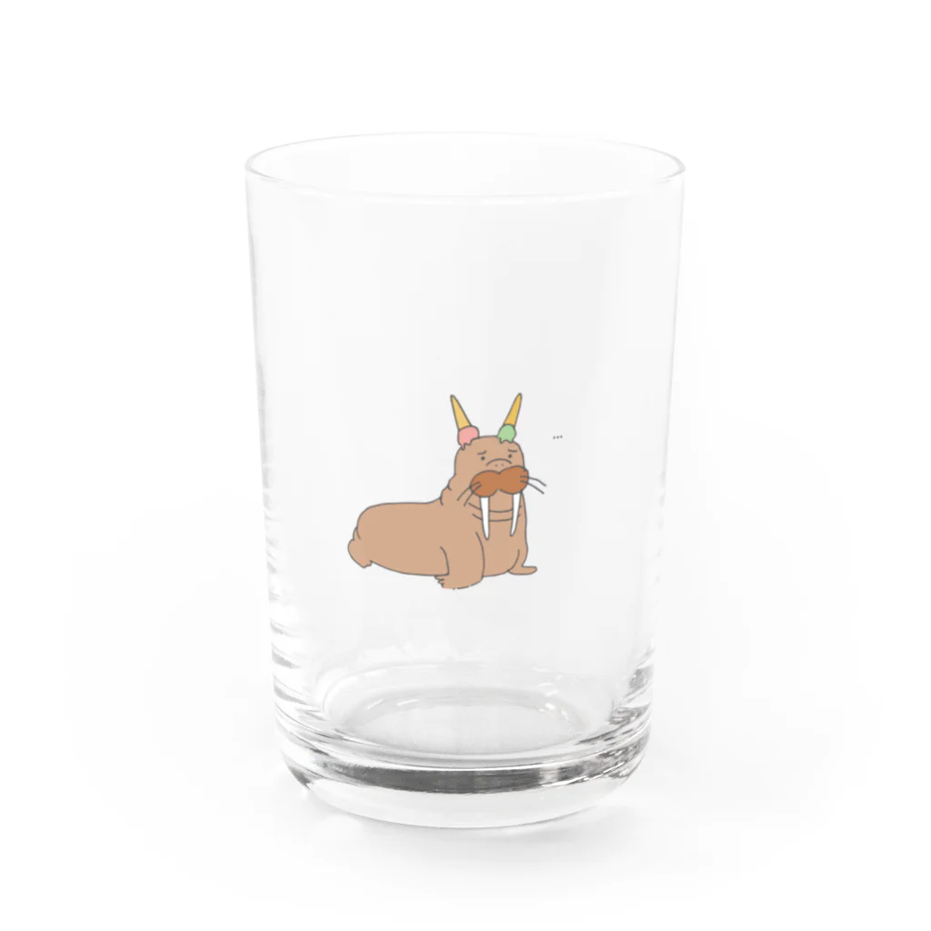 くりみそのおみせのかけられたセイウチ Water Glass :front