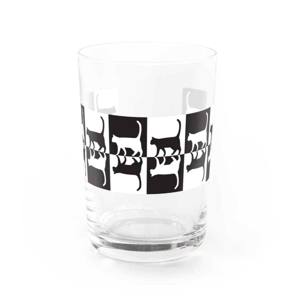 へっぽこ工房の白猫黒猫 Water Glass :front