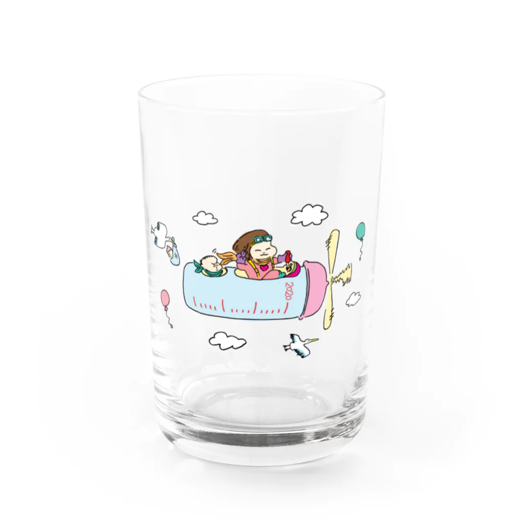 nakashinのこどもまんがベビー生誕記念（パイロット） Water Glass :front