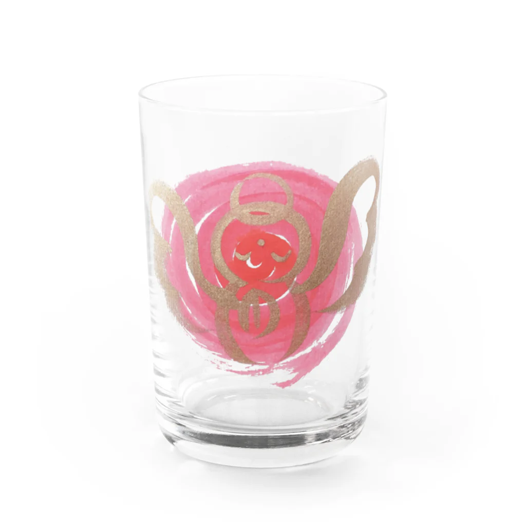 🍀森葉子グッズ🍀のお守り絵「ほっとけさん」透過３ Water Glass :front