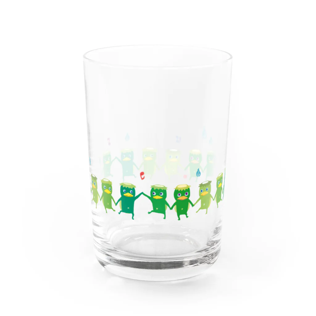 おばけ商店のおばけグラス＜河童のラインダンス＞ Water Glass :front