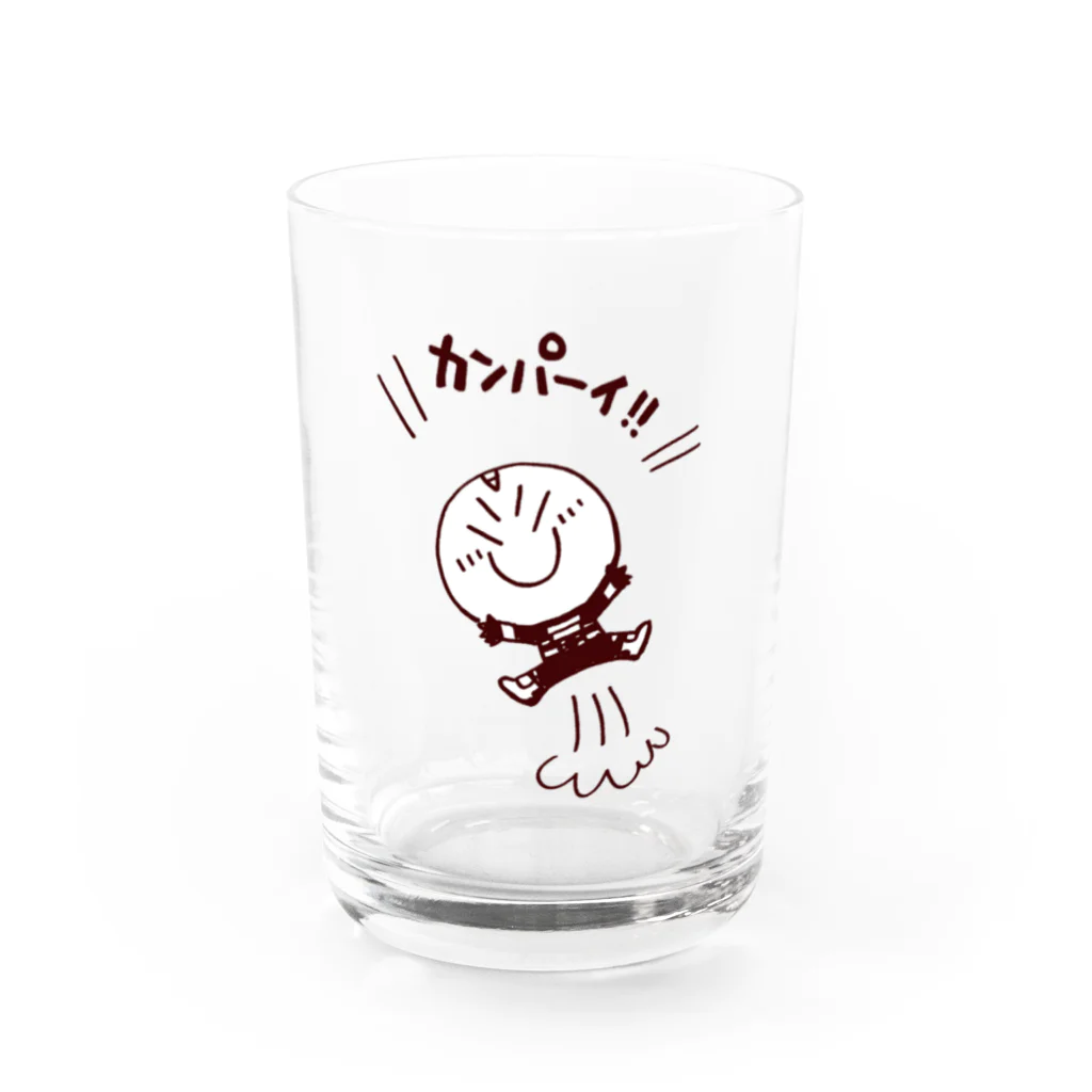 エガオーピンクのsuzuriショップの乾杯エガオーさん Water Glass :front