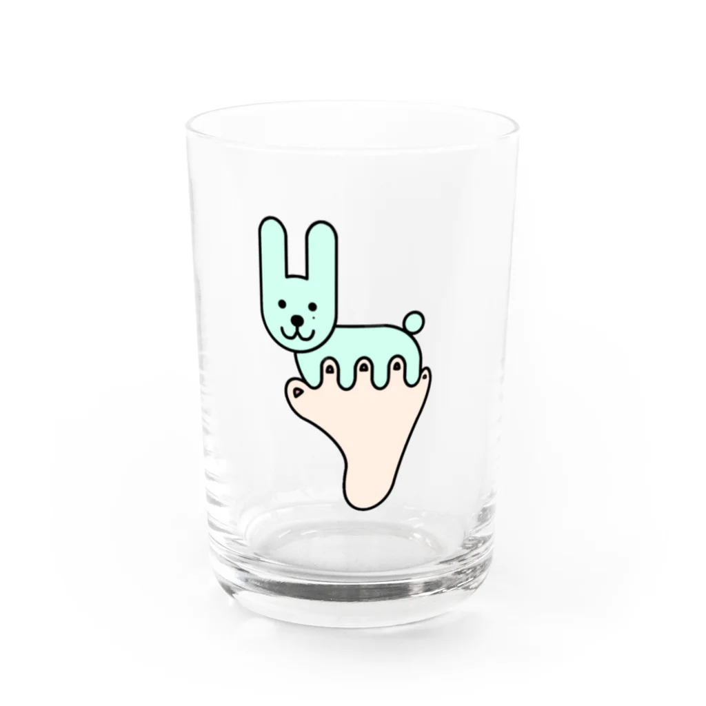 クアッカワラビーくんの日常＆あしゆびふれんず公式グッズのあしゆびうさぎ Water Glass :front