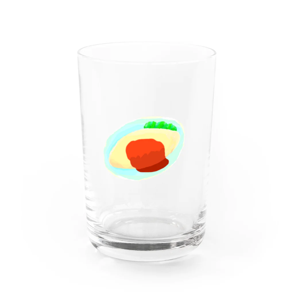 チームナチョスのオムライスくんwithレタスさん Water Glass :front