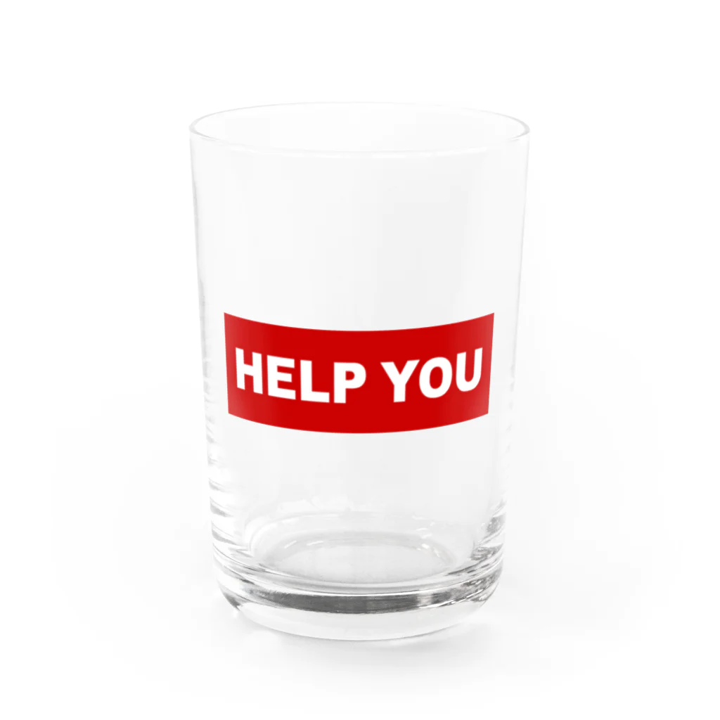 HELP YOU公式ストアのスポーティーロゴ Water Glass :front