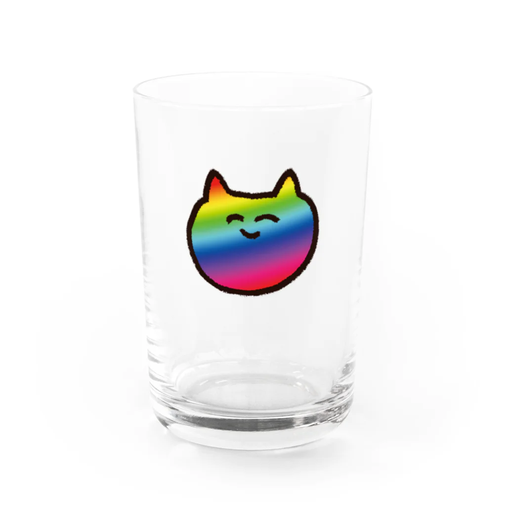 35のげーみんぐねこちゃん Water Glass :front