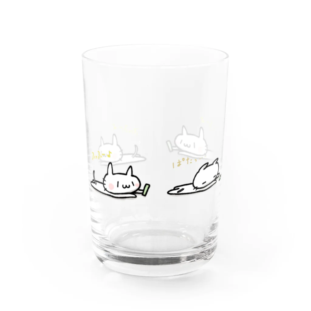 はち / きまぐれハチログのねおちねこ Water Glass :front