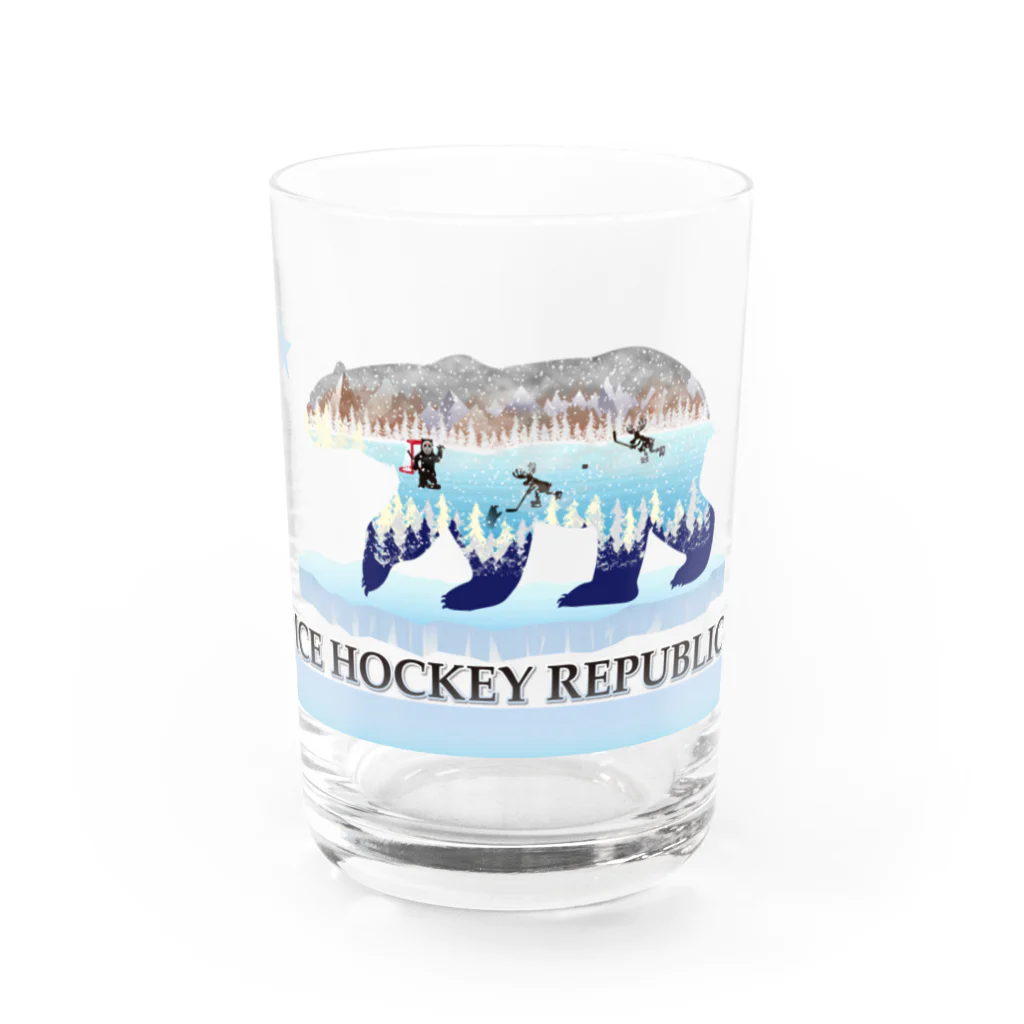 Hustle Hockeyのアイスホッケー リパブリック Water Glass :front