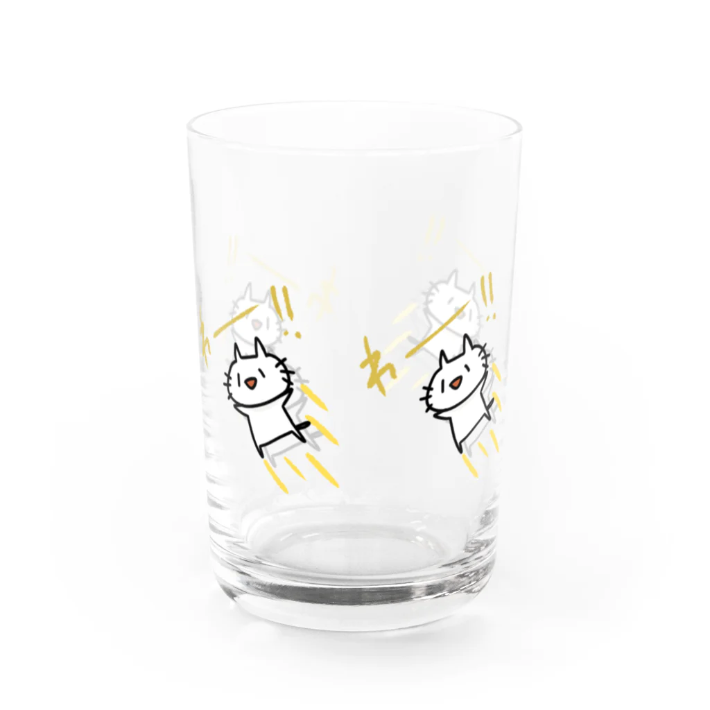 はち / きまぐれハチログのとびだすねこ いっぱい Water Glass :front