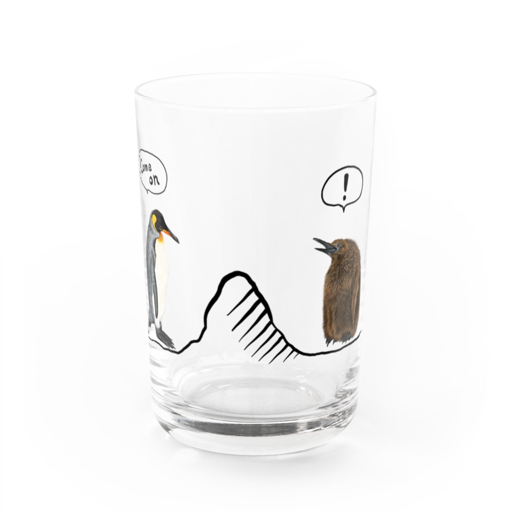 EmiriA artのキングペンギン 親子 試練 Water Glass :front