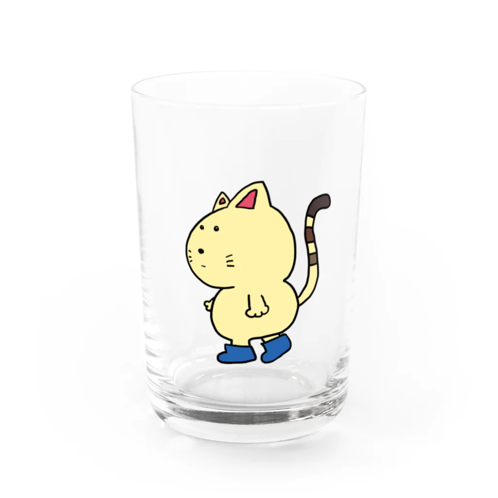 ぺけ丸の長靴をはいたぬっこ Water Glass :front