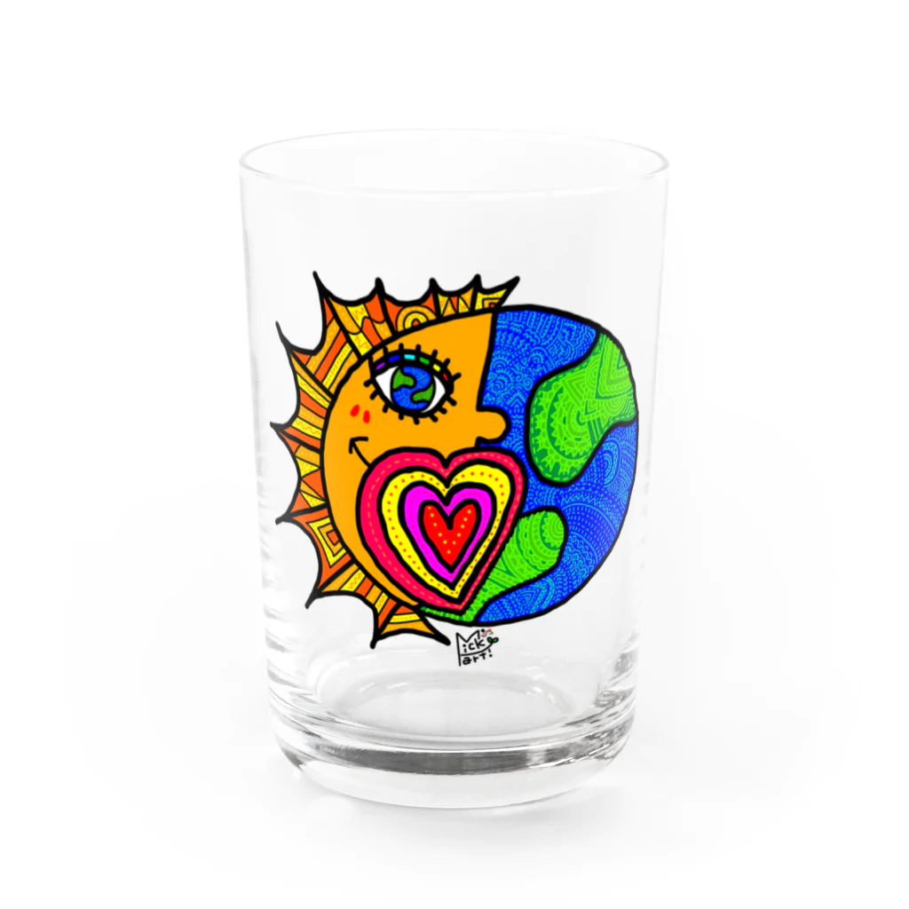 Micky's art _ Officialの地球に恋して　太陽バージョン　グラス Water Glass :front