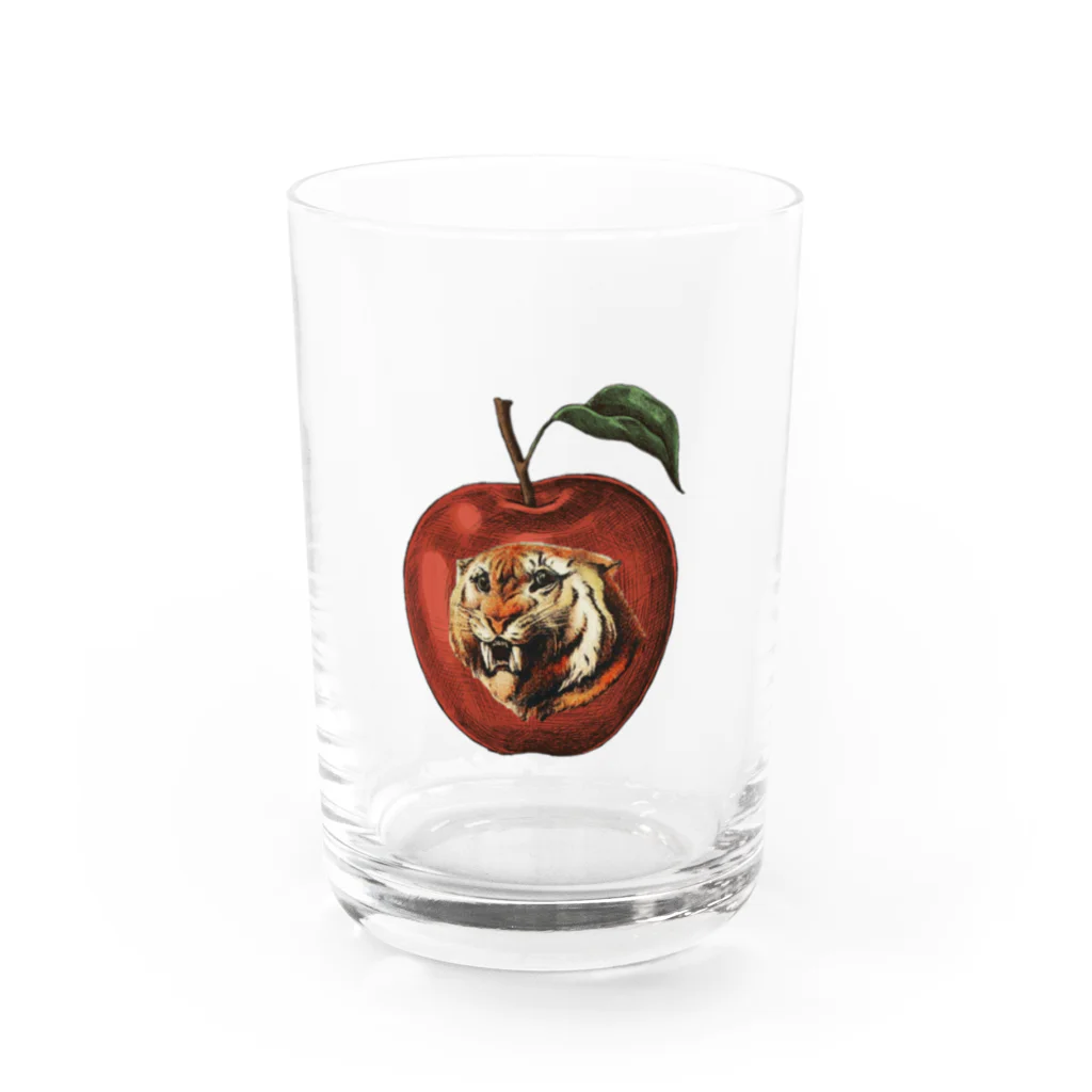 HANDSOMEの虎とりんご_Tiger&apple グラス前面