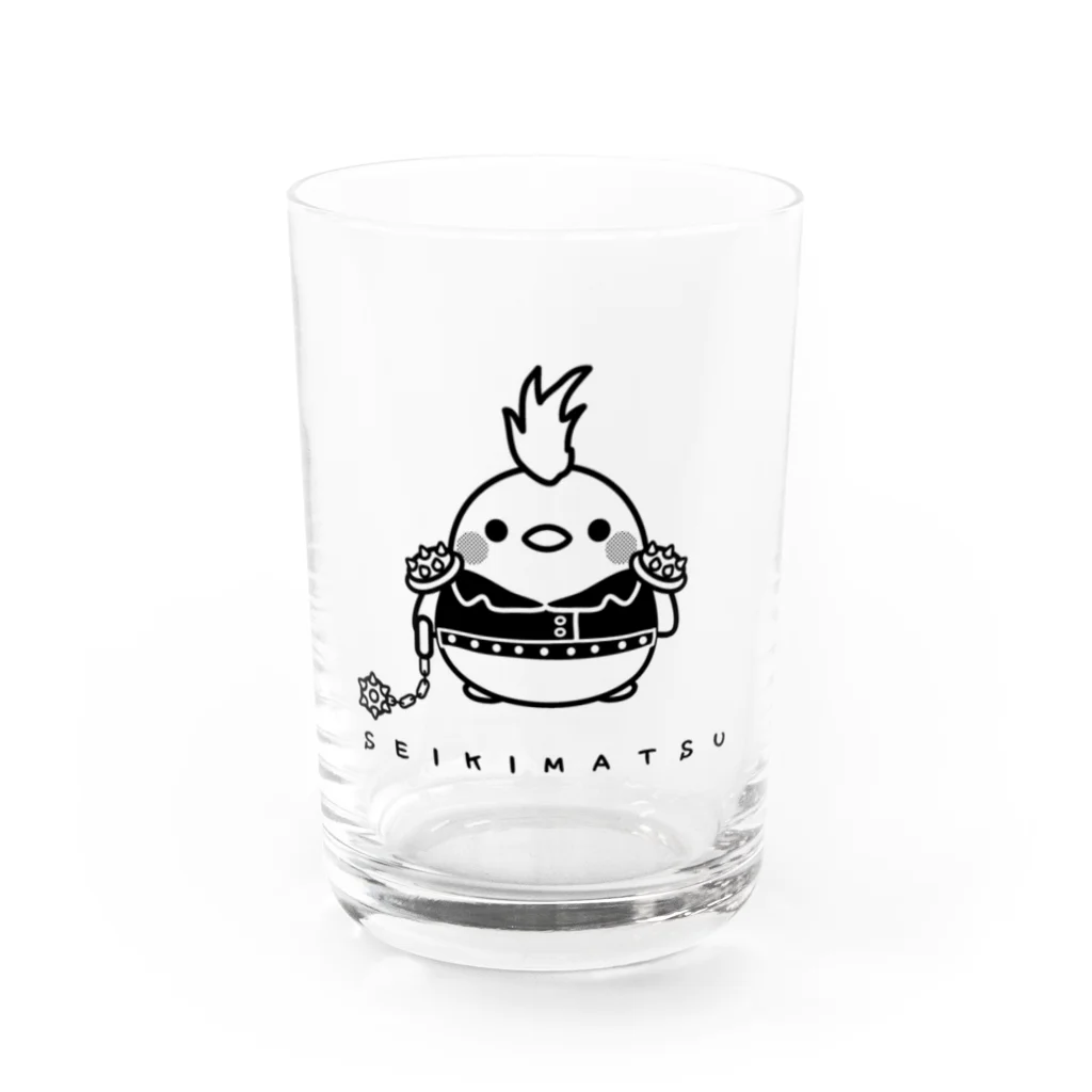 モッサードロウのせいきまつ鳥 Water Glass :front