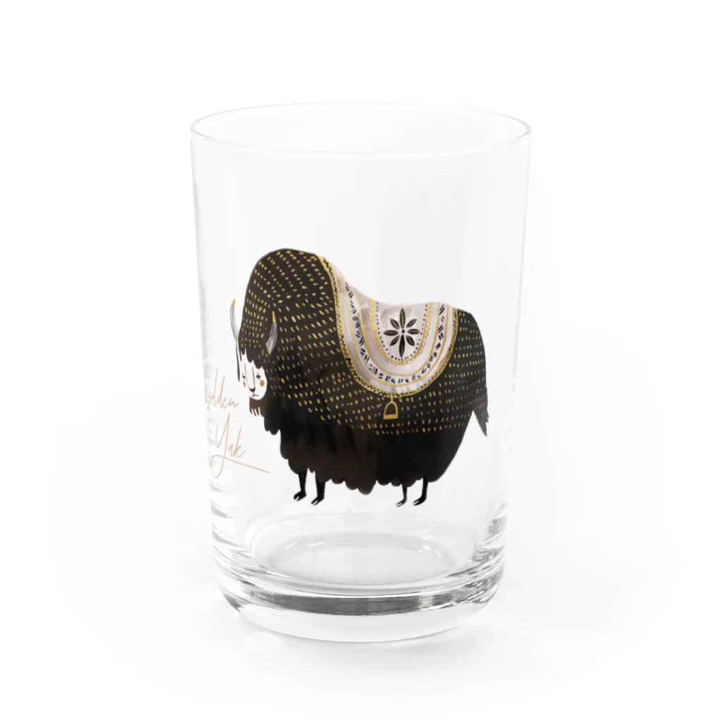 EMINA  PRINTSの絶滅危惧種のヤク Water Glass :front