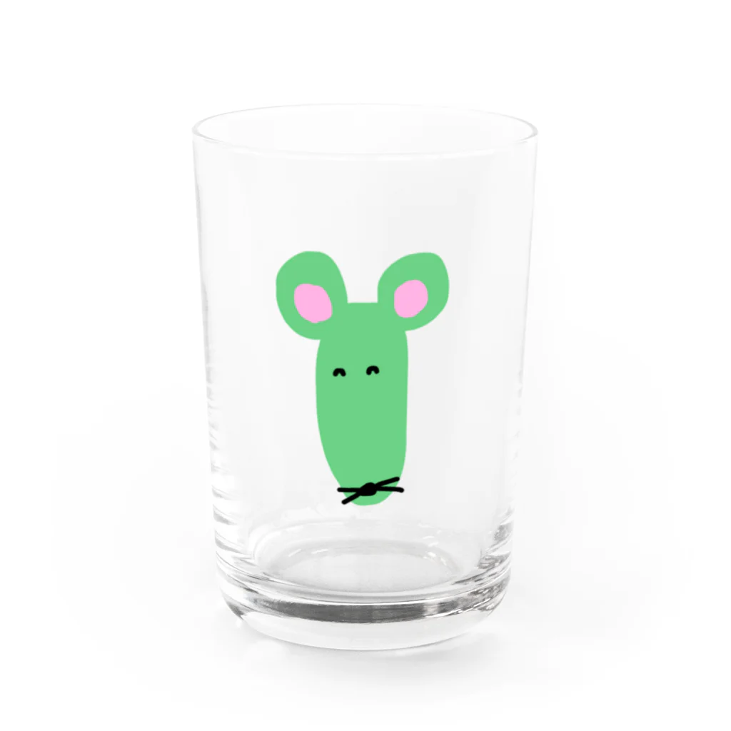 tori_doriのかおながネズミ 緑 Water Glass :front