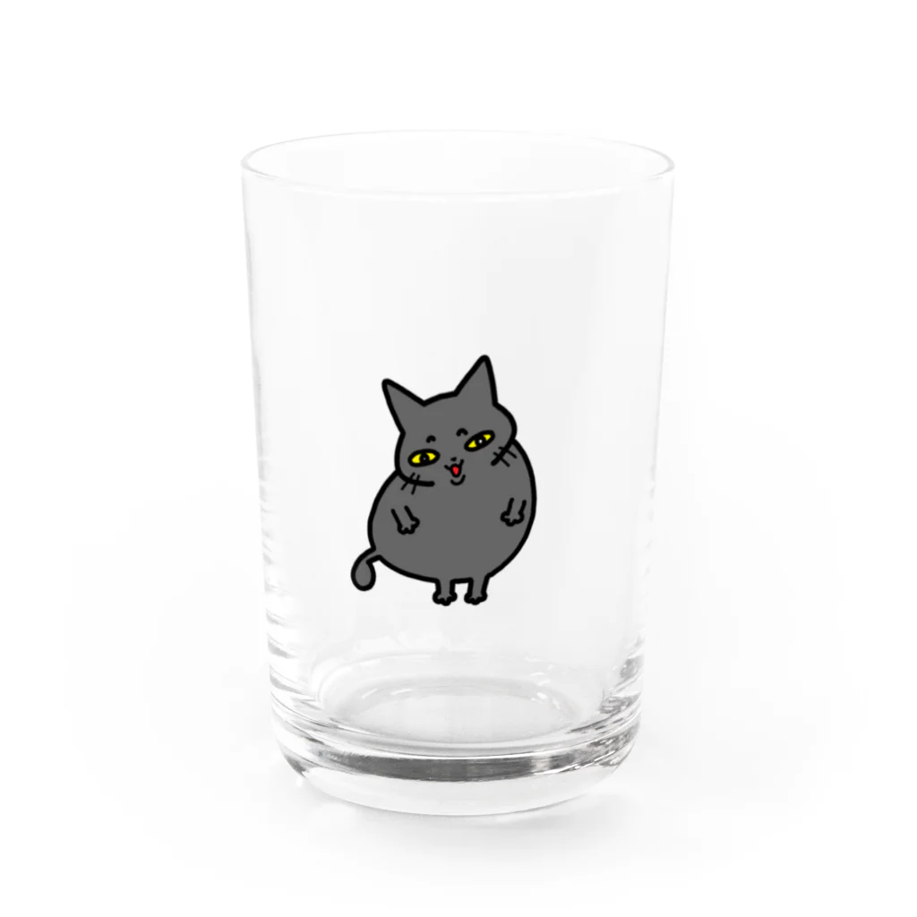 テンちゃん一家の黒猫レイリー Water Glass :front