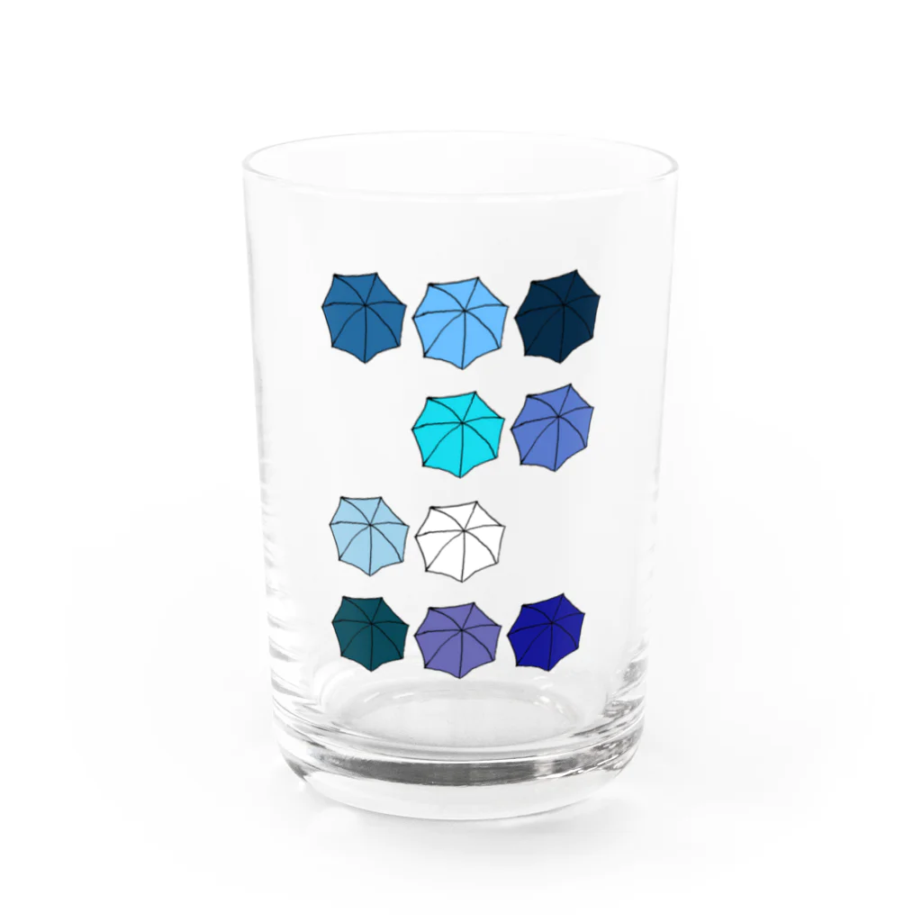 気ままに創作　よろず堂の傘の花　あお Water Glass :front