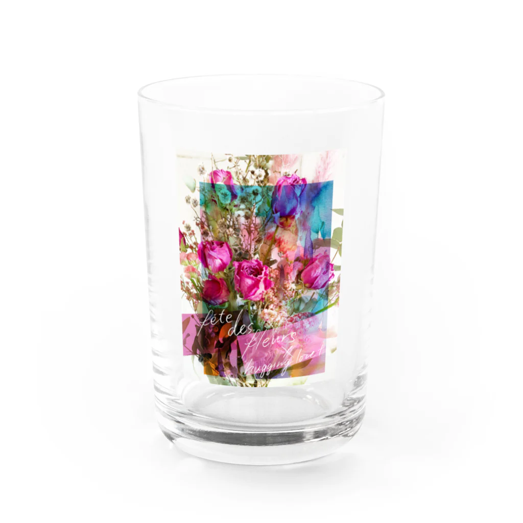 hugging love ＋《ハギング ラブ プラス》の+ Fete des fleurs 03《Sweet pink roses+neutral》 Water Glass :front