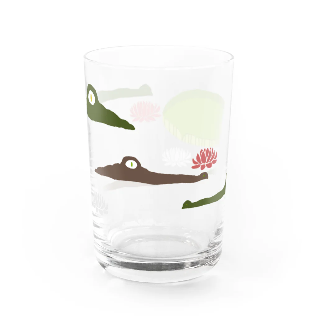 かよくらふと kayo's craft shopのオオオニバスとワニ Water Glass :front