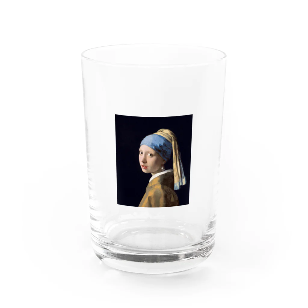 Sacredの真珠の耳飾の少女(青いターバンの少女) Water Glass :front