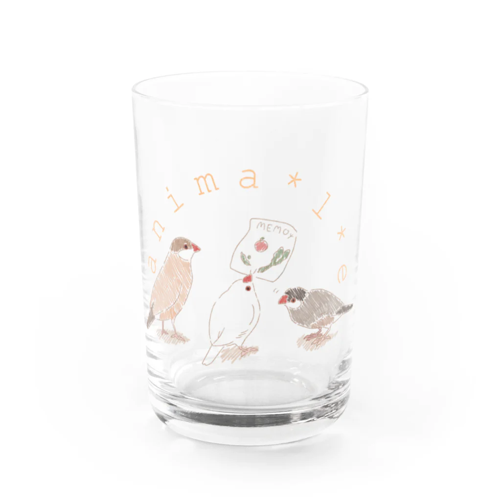 anima*l*eのおつかい文鳥 Water Glass :front