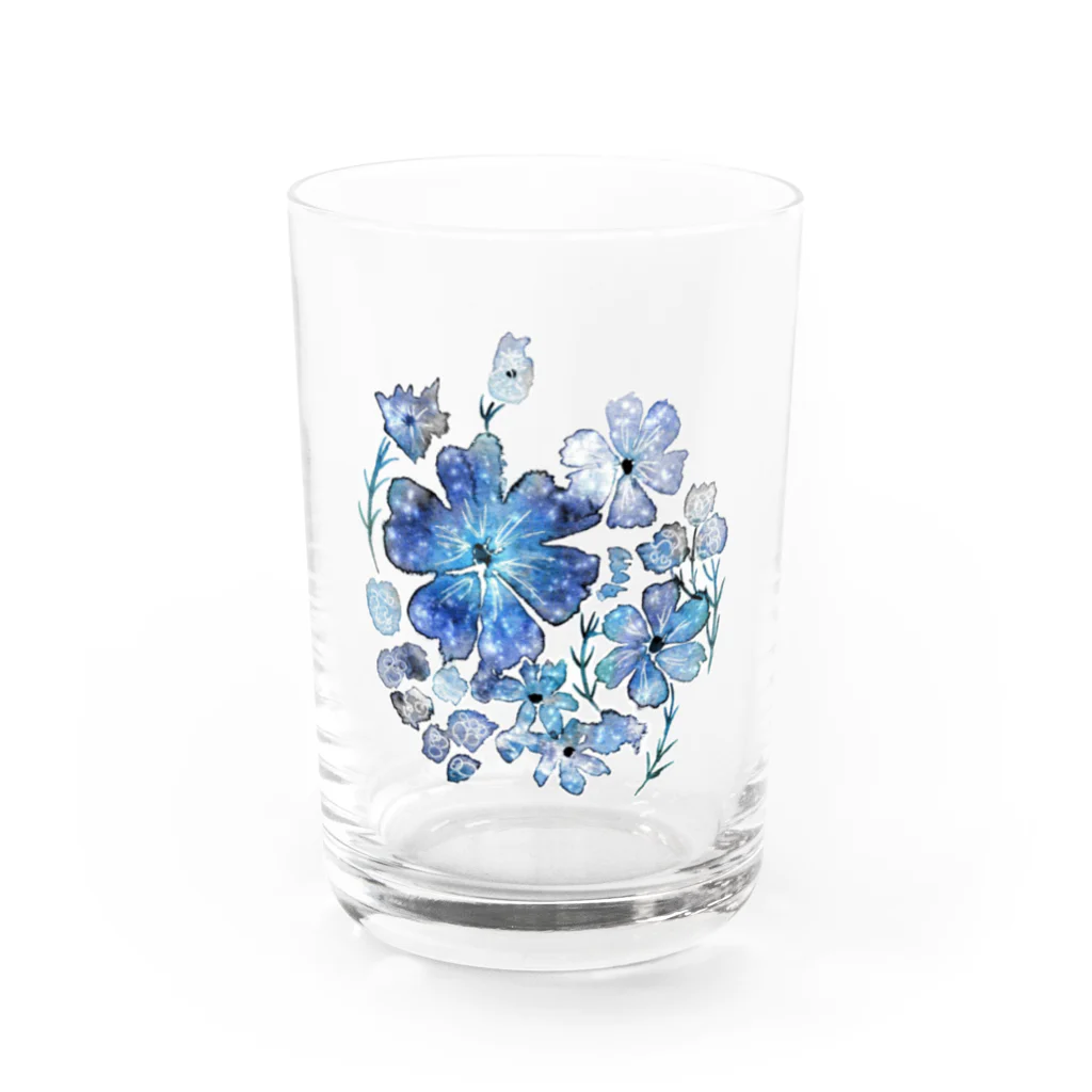 月久音工房の星空のお花たち Water Glass :front