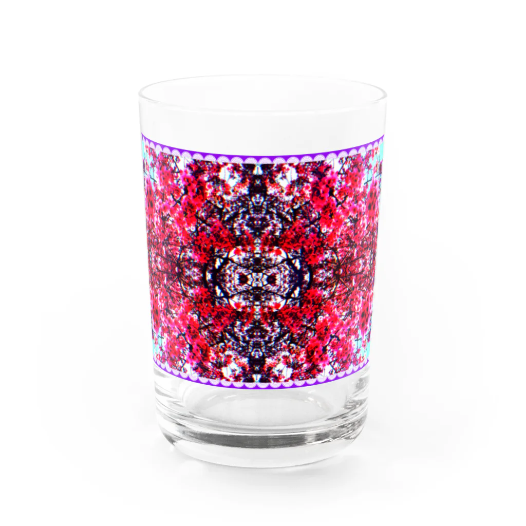 Satori2817の河津桜万華鏡 Water Glass :front